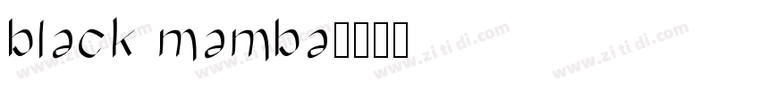 black mamba字体转换